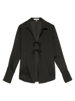 Frame Delicate Tie Front Striped Top