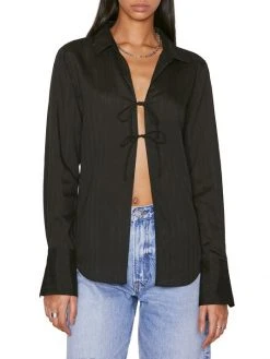 Frame Delicate Tie Front Striped Top -Frame Sales Store unnamed file 2567