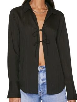 Frame Delicate Tie Front Striped Top -Frame Sales Store unnamed file 2570