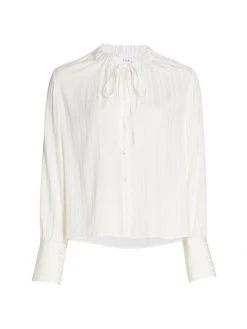 Frame Shirred Silk Blouse