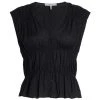 Frame Ruched V-Neck Cotton Blouse Noir 1 Frame Ruched V-Neck Cotton Blouse Noir -Frame Sales Store unnamed file 2601