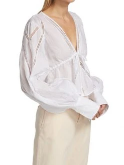 Frame Cropped Inset Lace Blouse -Frame Sales Store unnamed file 2611