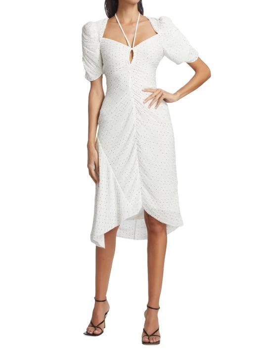 Frame Polka Dotted Gathered Keyhole Tie-Neck Dress 4 Frame Polka Dotted Gathered Keyhole Tie-Neck Dress - Image 2