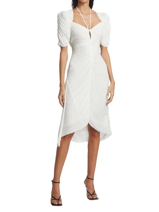 Frame Polka Dotted Gathered Keyhole Tie-Neck Dress 5 Frame Polka Dotted Gathered Keyhole Tie-Neck Dress - Image 3