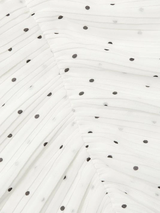 Frame Polka Dotted Gathered Keyhole Tie-Neck Dress 9 Frame Polka Dotted Gathered Keyhole Tie-Neck Dress - Image 7