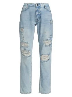 Frame Le Garcon Mid-Rise Distressed Boyfriend Jeans