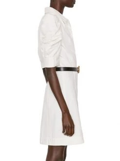 Frame Gillian Cotton Puff-Sleeve Dress -Frame Sales Store unnamed file 2682