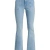 Frame Double-Button Mid-Rise Flared Jeans