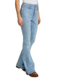 Frame Double-Button Mid-Rise Flared Jeans -Frame Sales Store unnamed file 2687