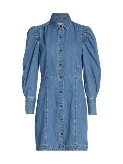 Frame Denim Puff-Sleeve Dress
