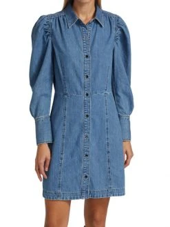 Frame Denim Puff-Sleeve Dress -Frame Sales Store unnamed file 2757