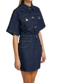 Frame Mixed Media Denim Minidress -Frame Sales Store unnamed file 2792