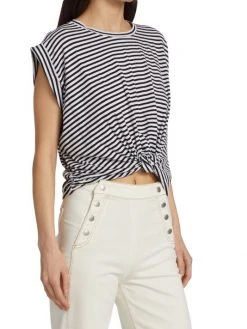 Frame Knotted Cotton T-Shirt -Frame Sales Store unnamed file 2851