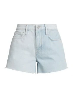Frame Le Brigette Mid-Rise Two-Tone Denim Shorts