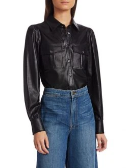 Frame Fem Leather Military Shirt -Frame Sales Store unnamed file 3014