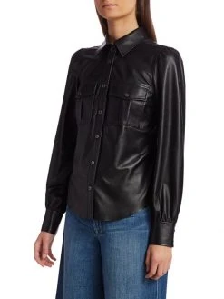 Frame Fem Leather Military Shirt -Frame Sales Store unnamed file 3015