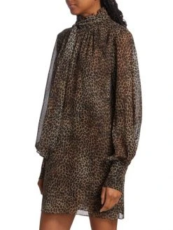 Frame Tie-Neck Silk Minidress -Frame Sales Store unnamed file 312