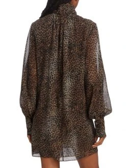 Frame Tie-Neck Silk Minidress -Frame Sales Store unnamed file 313