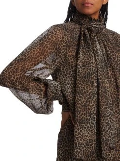 Frame Tie-Neck Silk Minidress -Frame Sales Store unnamed file 314