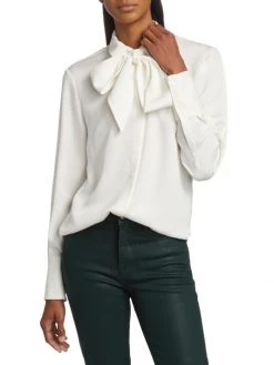 Frame Bowtie Silk Button Down Shirt -Frame Sales Store unnamed file 327