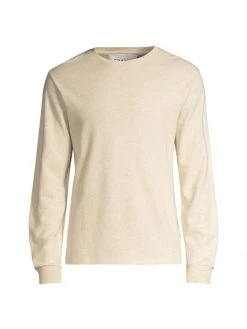 Frame Long-Sleeve Cotton Crewneck Shirt For Men