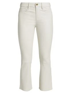 Frame Le Crop Leather Flared Leg Pants