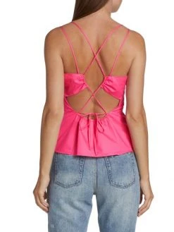 Frame Cotton-Blend Tie-Back Tank Top -Frame Sales Store unnamed file 405