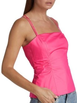 Frame Cotton-Blend Tie-Back Tank Top -Frame Sales Store unnamed file 406
