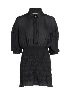 Frame Smocked Shirtdress Noir -Frame Sales Store unnamed file 415