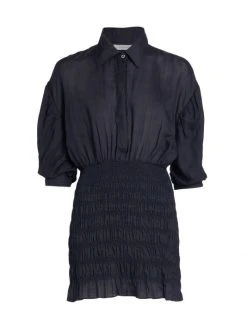 Frame Smocked Shirtdress Noir -Frame Sales Store unnamed file 416