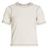 Frame Contrast Stitch Rib-Knit T-Shirt
