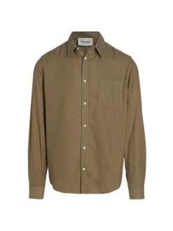 Frame Brushed Flannel Button-Up Shirt For Men Navy