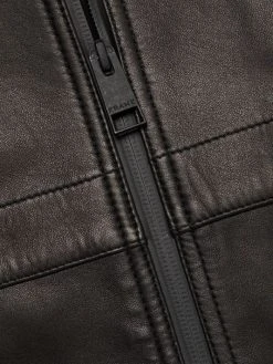 Frame Hooded Drawcord Leather Windbreaker For Men -Frame Sales Store unnamed file 565