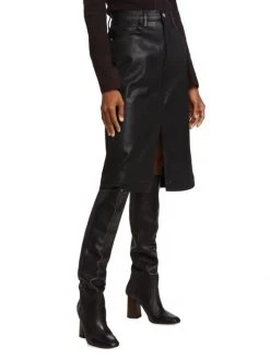 Frame Coated A-Line Midi Skirt -Frame Sales Store unnamed file 589