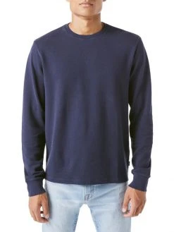 Frame Long-Sleeve Cotton Crewneck Shirt For Men Noir