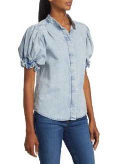 Frame Denim Puff-Sleeve Top -Frame Sales Store unnamed file 614
