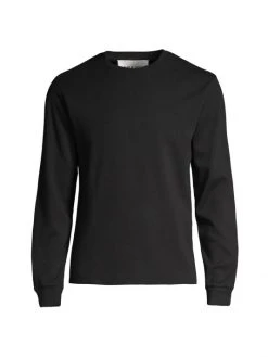 Frame Long-Sleeve Cotton Crewneck Shirt For Men Noir -Frame Sales Store unnamed file 62