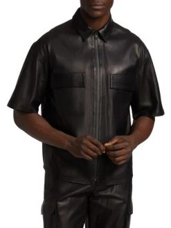 Frame Bonded Leather Zip-Up Shirt For Men -Frame Sales Store unnamed file 620
