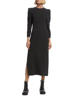 Frame Cashmere Shirred-Sleeve Sweaterdress -Frame Sales Store unnamed file 654