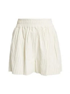 Frame Pleated Leather Shorts