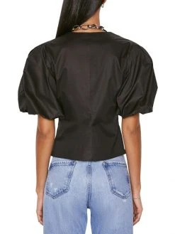 Frame Puff-Sleeve Tie Cotton Top -Frame Sales Store unnamed file 692