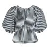 Frame Cropped Striped Puff-Sleeve Top 1 Frame Cropped Striped Puff-Sleeve Top -Frame Sales Store unnamed file 716