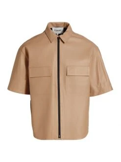 Frame Zip-Up Leather Shirt For Men Brick 8 Frame Zip-Up Leather Shirt For Men Brick -Frame Sales Store unnamed file 807