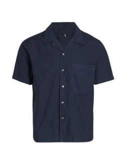 Frame Short Sleeve Camp Collar Shirt For Men Navy -Frame Sales Store unnamed file 824
